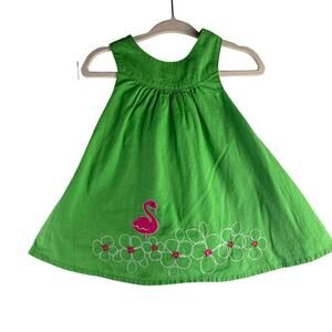 Vtg Gymboree Halter Dress Diaper Cover Baby Girl 3-6 Months 100% Cotton Flamingo